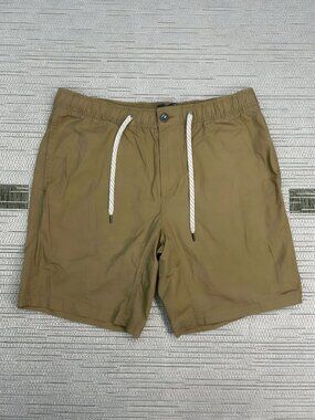 Vuori Ripstop Climber Shorts Mens XL Brown Cotton Stretch Mid Rise Drawstring